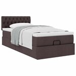 vidaXL Lit ottoman avec matelas marron foncé 100x200 cm tissu