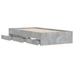 vidaXL Cadre de lit et tiroirs gris béton 90x190 cm bois d'ingénierie