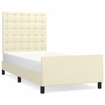 vidaXL Cadre de lit sans matelas crème 90x200 cm similicuir