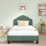 vidaXL Cadre de lit pour enfants avec tête de lit Vert Mer 80 x 200 cm