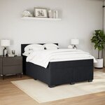 vidaXL Sommier à lattes de lit avec matelas Noir 140x190 cm Velours
