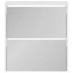 vidaXL Armoire à chaussures miroir 2 niveaux Blanc brillant 63x17x67cm