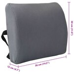 vidaXL Coussin de Dos avec oreiller Gris 36 x 30 x 12 cm Avec filet