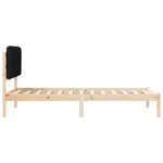 vidaXL Cadre de lit avec tête de lit rembourrée Noir 90 x 190 cm