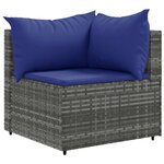 vidaXL Salon de jardin 9 Pièces avec coussins Gris Résine tressée