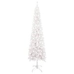 Vidaxl arbre de noël mince avec led blanc 210 cm