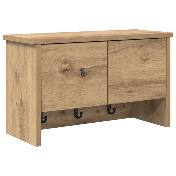 vidaXL Porte-manteau mural chêne artisanal 50 x 20 x 30 cm
