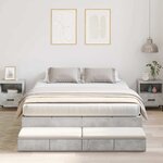 vidaXL Cadre de lit avec rangement Gris béton 236.5 x 150 x 31.5 cm