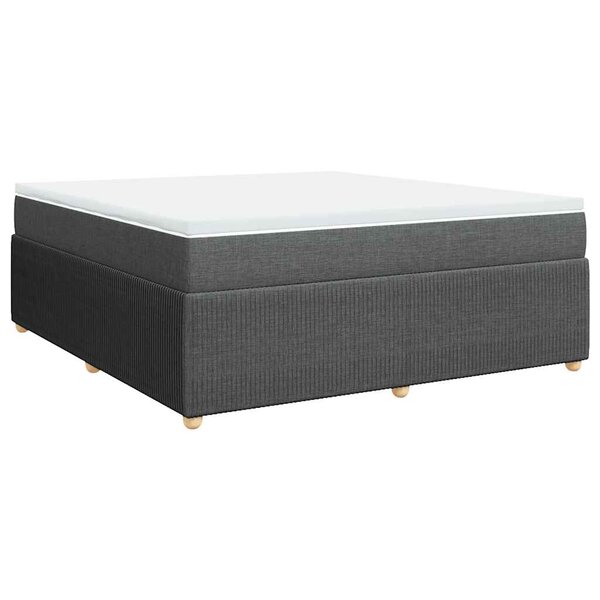 vidaXL Sommier à lattes de lit avec matelas Gris foncé 180x200cm Tissu