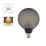 Ampoule déco led filament  aspect filet noir  g125  culot e27  4w cons. 2700k blanc chaud