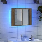 vidaXL Armoire à miroir LED chêne artisanal 60x12x45cm bois ingénierie