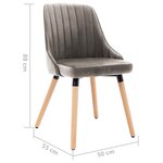 vidaXL Chaises à manger lot de 6 gris clair velours