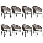 vidaXL Ensemble à manger de jardin 9 Pièces Marron