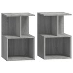 vidaXL Tables de chevet 2 Pièces Sonoma gris 35x35x55 cm Bois ingénierie