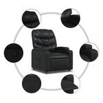 vidaXL Fauteuil inclinable Noir Similicuir
