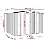 vidaXL Abri de stockage pour jardin Marron 257x205x178 cm Acier