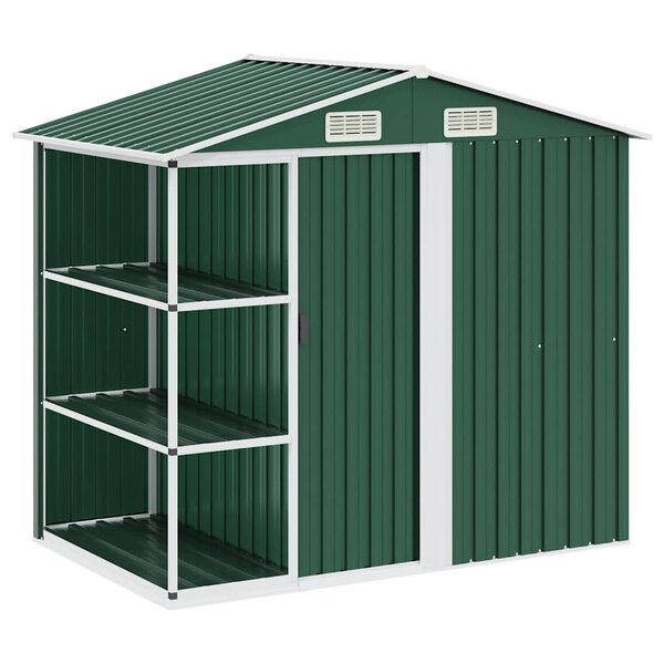 vidaXL Abri de jardin avec étagère Vert 205x130x183 cm Fer