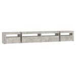 vidaXL Meuble TV avec lumières LED Gris béton 270x35x40 cm