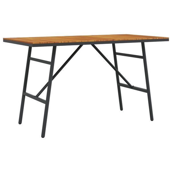 vidaXL Table à manger - Noir  110x55x62 cm  en bois d'acacia massif
