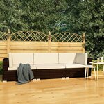 vidaXL Salon de jardin 3 Pièces avec coussins Résine tressée Marron