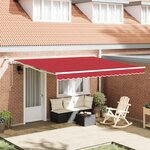Store rétractable automatique vidaXL avec LED Rouge 400x350 cm