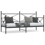 vidaXL Lit de repos sans matelas noir 90x200 cm acier