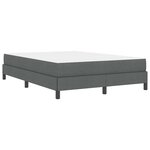 vidaXL Lit à ressorts avec matelas Gris foncé 140 x 190 cm tissu