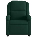 vidaXL Fauteuil de massage inclinable vert foncé velours