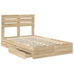 vidaXL Lit de Rangement Chêne Sonoma 120 x 190 cm Bois d'ingénierie