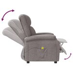 vidaXL Fauteuil de massage Taupe Tissu