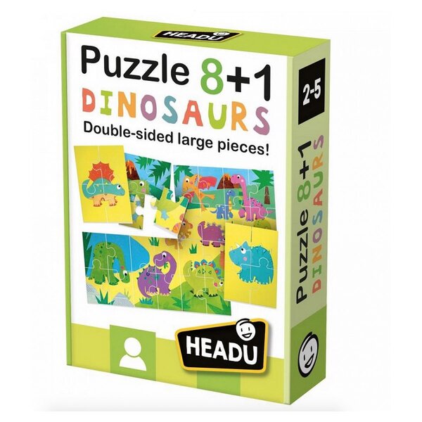 Puzzle recto verso 8+1 Dinosaures
