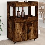 vidaXL Chariot de bar chêne fumé 60x39 5x89 cm bois d'ingénierie