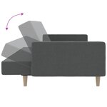 vidaXL Canapé-lit à 2 places gris clair tissu