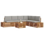 vidaXL Ensemble de canapés d'extérieur 7 Pièce Gris Naturel et Clair
