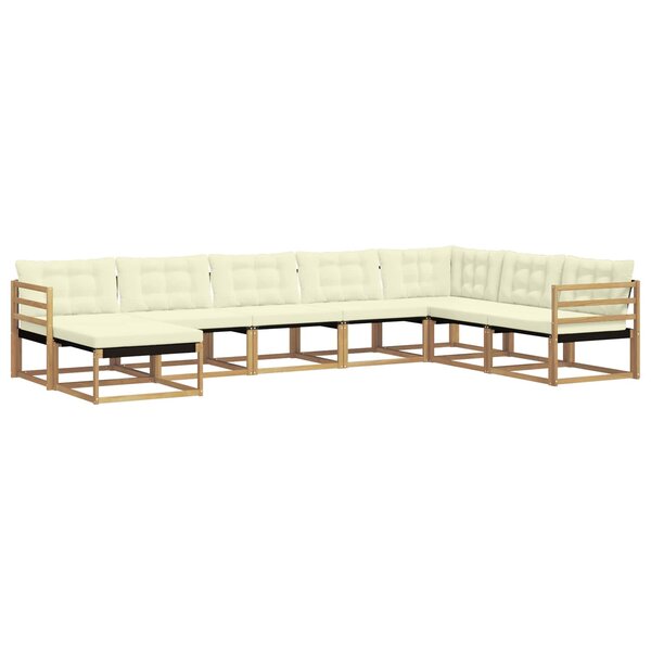 vidaXL Ensemble de canapés d'extérieur 8 pc Blanc et crème