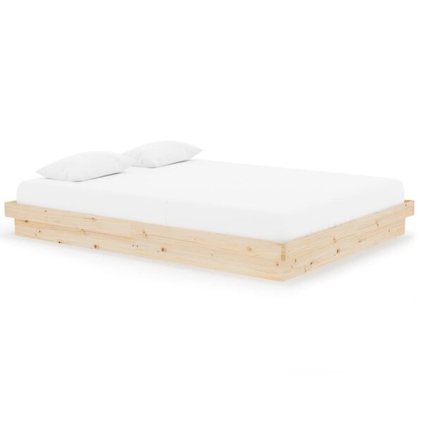 vidaXL Cadre de lit bois massif 150x200 cm très grand