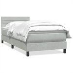 vidaXL Sommier à lattes de lit et matelas gris clair 100x210cm velours