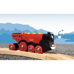 Brio World Locomotive Rouge Puissante a piles - Accessoire son & lumiere Circuit de train en bois - Ravensburger - Des 3 ans - 33592
