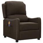 vidaXL Fauteuil de massage Marron foncé Tissu