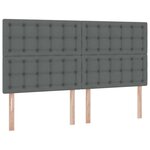vidaXL Lit de Rangement Gris foncé 180 x 200 cm Cuir synthétique