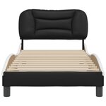 vidaXL Cadre de lit sans matelas Hvar noir et blanc 90x200 cm similicuir