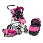 Bayer Chic 2000 637-12 - La poussette pour poupées  combinée 3 en 1 EMOTION ALL IN - Marine et rose à pois