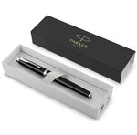 PARKER IM Stylo plume  laque noire  plume moyenne  encre bleue  Coffret cadeau