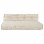 vidaXL Coussin de canapé sur palette 2 Pièces Crème tissu