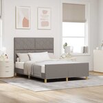vidaXL Cadre de lit avec tête de lit Taupe 160 x 200 cm tissu