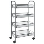 vidaXL Chariot de cuisine à 4 niveaux Gris 46x26x85 cm Fer