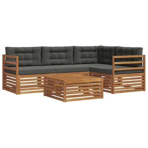 vidaXL Ensemble de canapés d'extérieur 5 Pièces Naturel et Anthracite