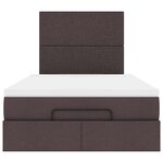 VidaXL Cadre de lit ottoman avec matelas marron foncé 120x190 cm tissu