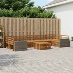 vidaXL Ensemble de canapés d'extérieur 8 Pièces Naturel