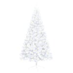 vidaXL Sapin de Noël artificiel pré-éclairé moitié/support blanc 150cm